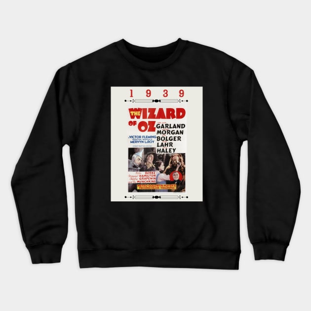 The Wizard of Oz 1939 Movie Poster Crewneck Sweatshirt by All Thumbs